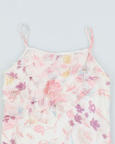 Vintage Y2k 00s Christian Ferre Flora Ruffle Cami - S