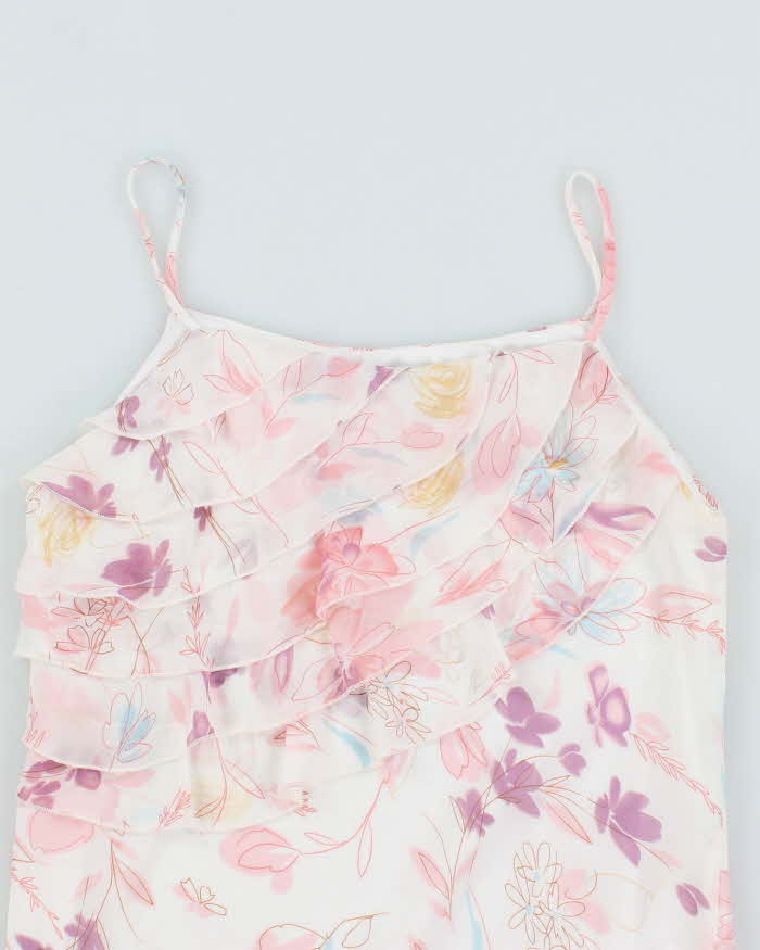 Vintage Y2k 00s Christian Ferre Flora Ruffle Cami - S