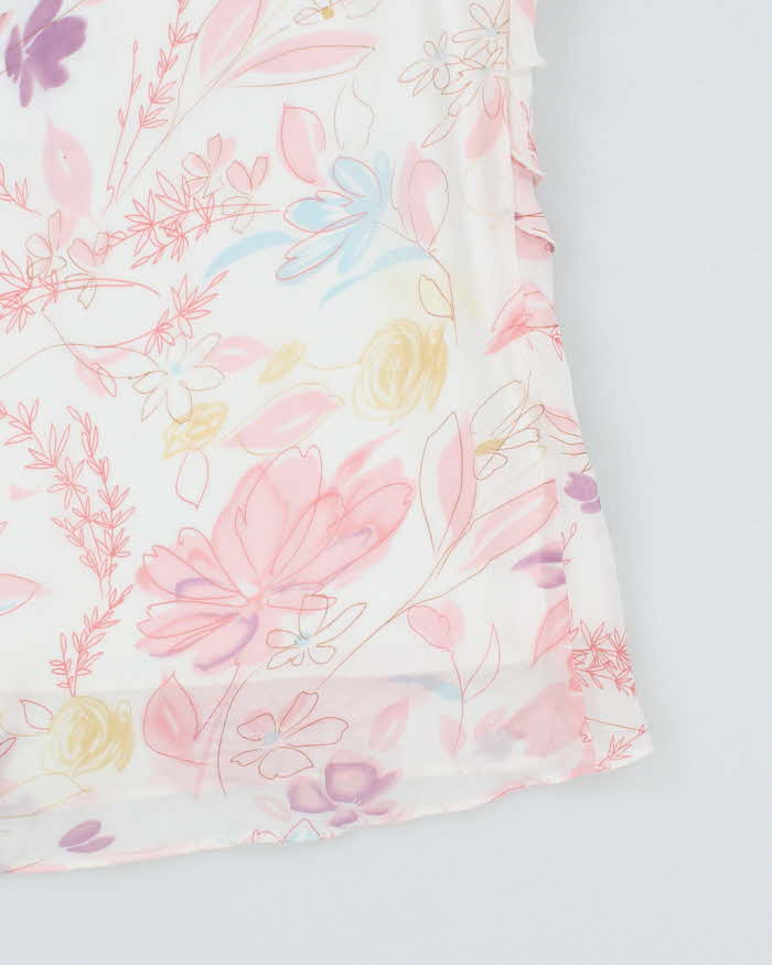 Vintage Y2k 00s Christian Ferre Flora Ruffle Cami - S