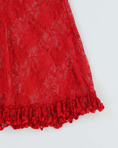 Vintage Y2k 00s Sentiments Lace Halter Neck Top - S