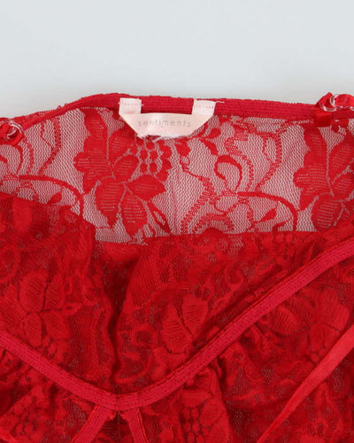 Vintage Y2k 00s Sentiments Lace Halter Neck Top - S