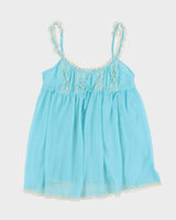 Vintage Y2k 00s Victoria's Secret Blue Mesh Cami - S