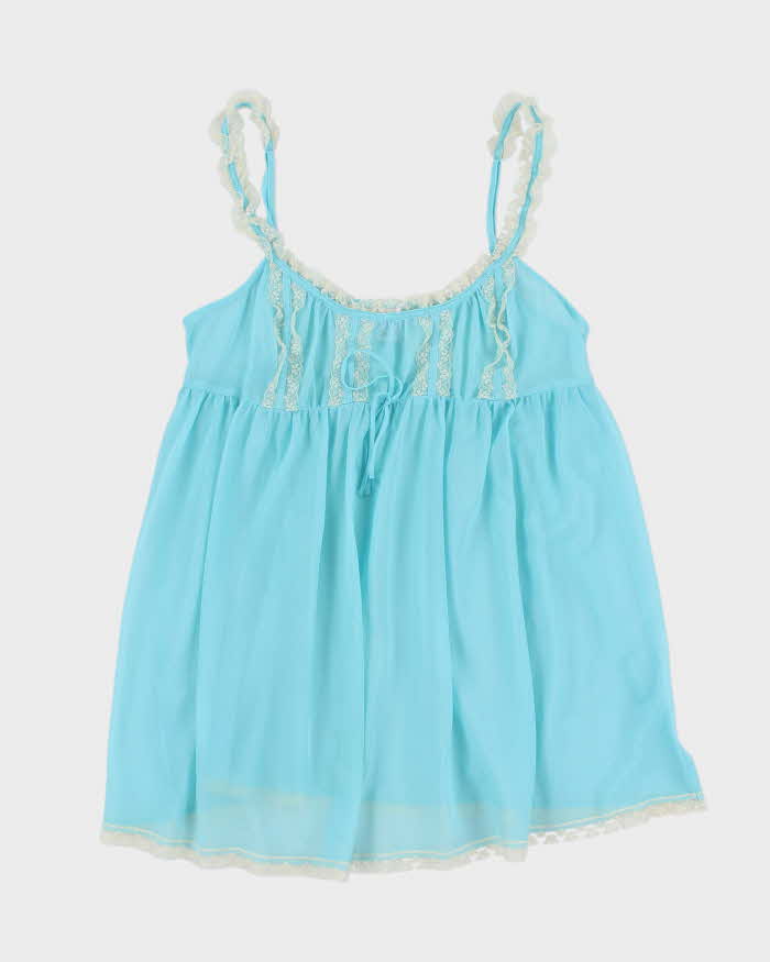 Vintage Y2k 00s Victoria's Secret Blue Mesh Cami - S