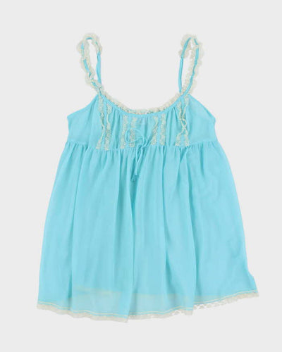 Vintage Y2k 00s Victoria's Secret Blue Mesh Cami - S
