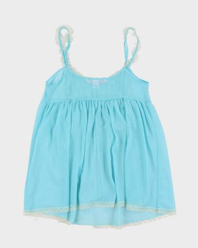 Vintage Y2k 00s Victoria's Secret Blue Mesh Cami - S