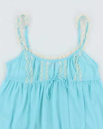 Vintage Y2k 00s Victoria's Secret Blue Mesh Cami - S