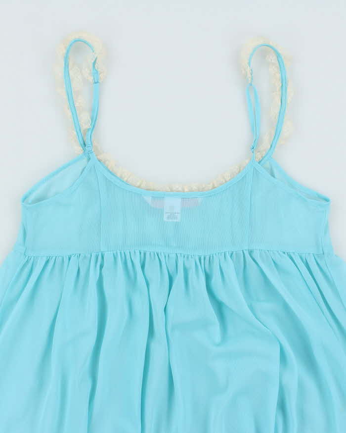 Vintage Y2k 00s Victoria's Secret Blue Mesh Cami - S