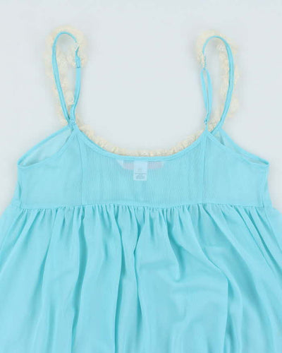 Vintage Y2k 00s Victoria's Secret Blue Mesh Cami - S
