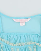 Vintage Y2k 00s Victoria's Secret Blue Mesh Cami - S