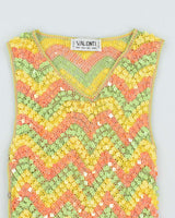 Vintage Y2k 00s Valenti Sequin Crochet Cami - S