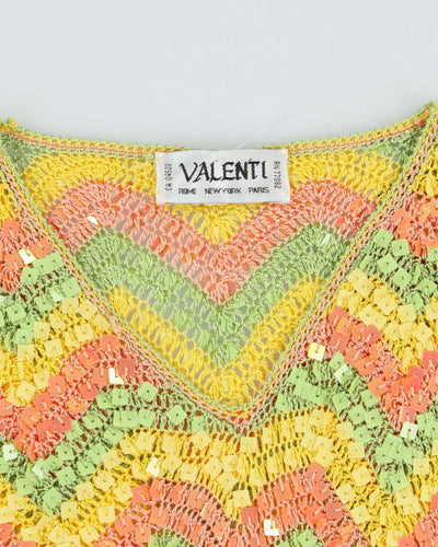 Vintage Y2k 00s Valenti Sequin Crochet Cami - S