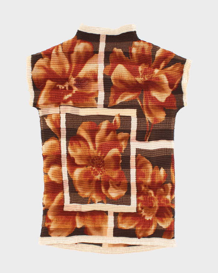 Vintage 90s Abstract Crepe Top - S