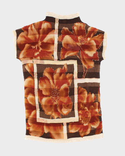 Vintage 90s Abstract Crepe Top - S