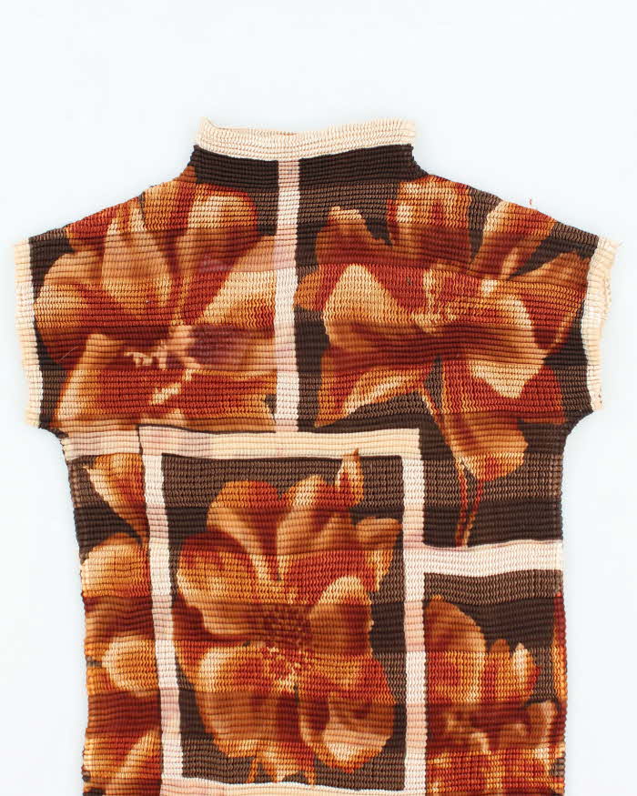 Vintage 90s Abstract Crepe Top - S