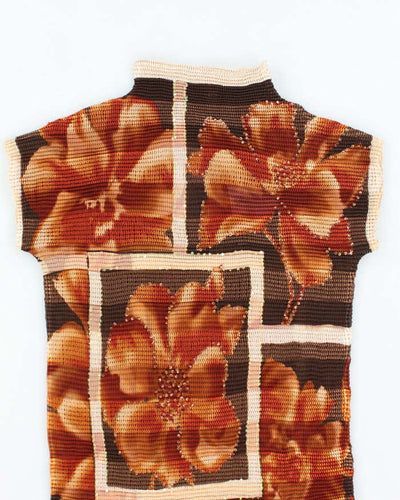 Vintage 90s Abstract Crepe Top - S
