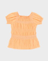 Vintage 90s Nevada Orange Mesh Top - S