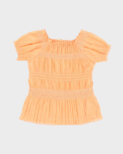 Vintage 90s Nevada Orange Mesh Top - S