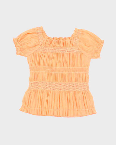 Vintage 90s Nevada Orange Mesh Top - S