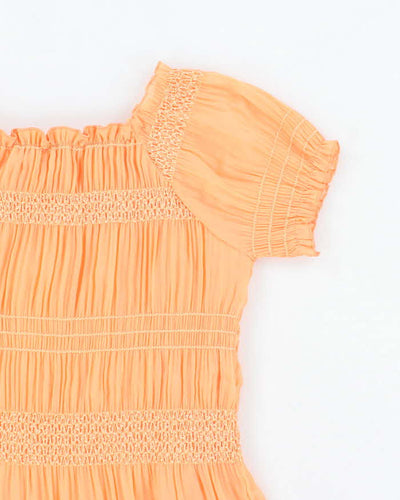 Vintage 90s Nevada Orange Mesh Top - S