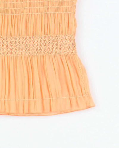 Vintage 90s Nevada Orange Mesh Top - S
