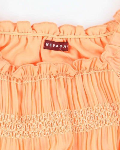 Vintage 90s Nevada Orange Mesh Top - S