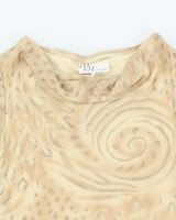 Vintage 90s VSL Animal Print Cowl Neck Mesh Top - M