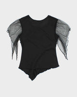 Vintage Y2k 00s Chunhing Ruffle Asymmetric Hem Top - S