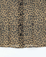 Vintage 90s XOXO Leopard Print Mesh Blouse - L