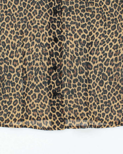 Vintage 90s XOXO Leopard Print Mesh Blouse - L