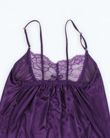 Vintage Y2k 00s Purple Satin &amp; Lace Cami - XS