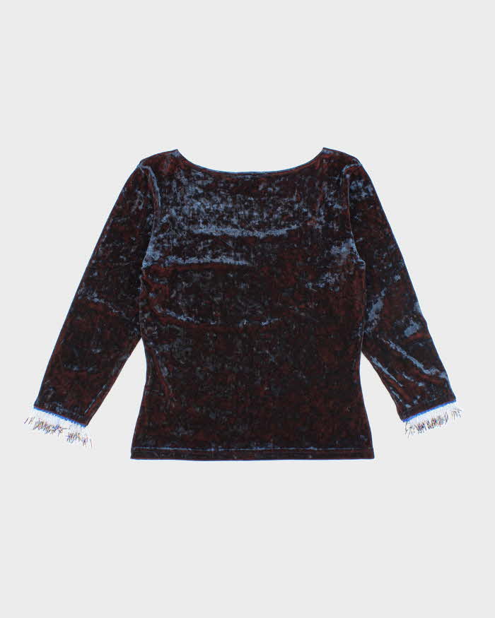 Vintage 90s Hanky Panky Velvet Beaded Top - M