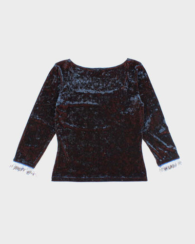 Vintage 90s Hanky Panky Velvet Beaded Top - M