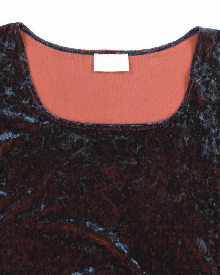 Vintage 90s Hanky Panky Velvet Beaded Top - M