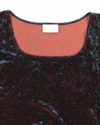 Vintage 90s Hanky Panky Velvet Beaded Top - M