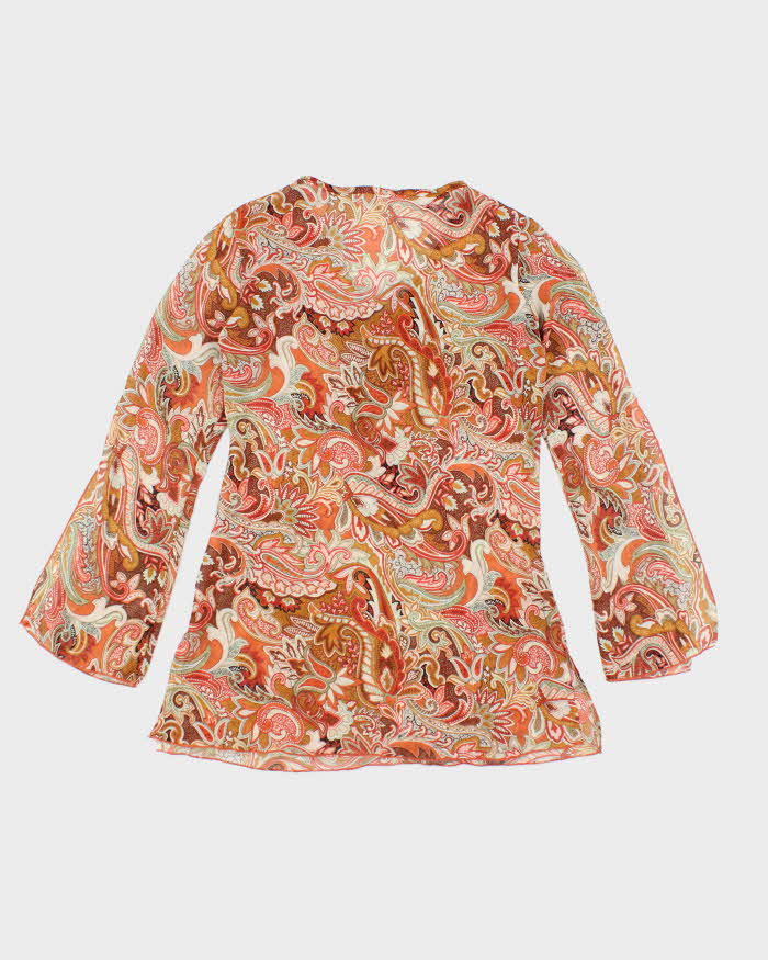 Vintage Y2k 00s Suzy Paisley Pattern Sheer Top - S