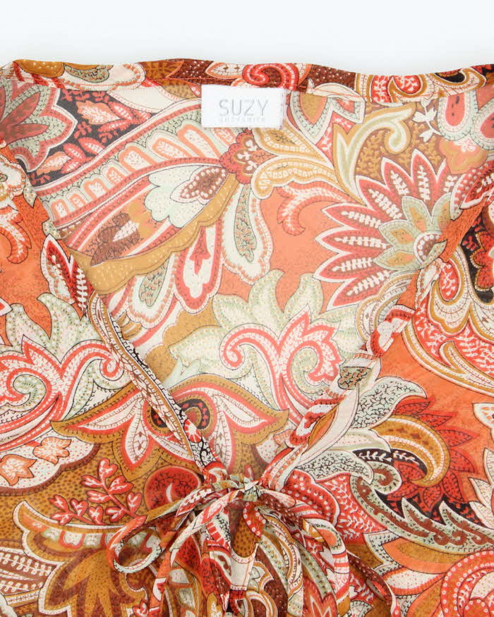 Vintage Y2k 00s Suzy Paisley Pattern Sheer Top - S