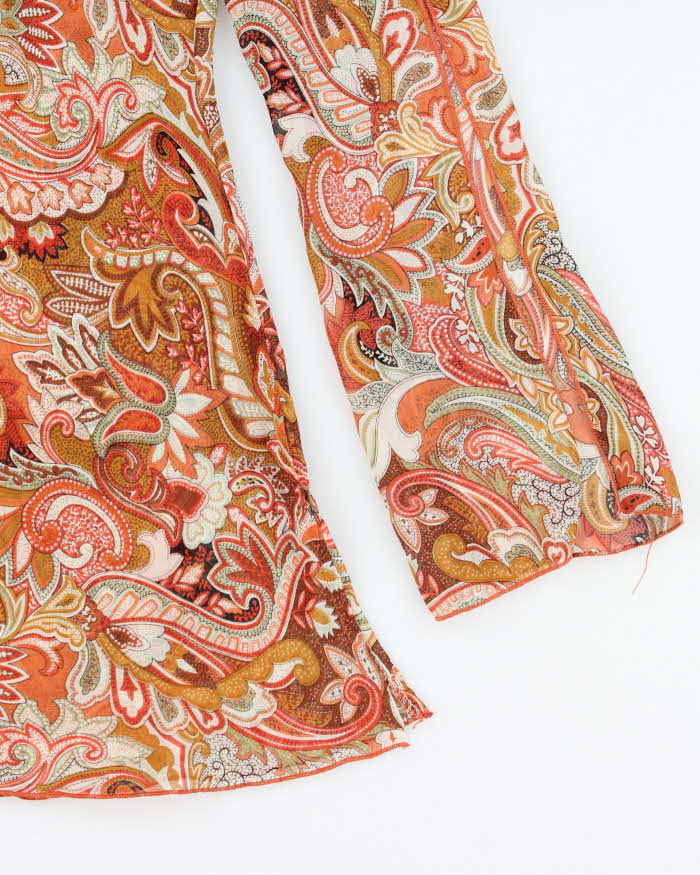 Vintage Y2k 00s Suzy Paisley Pattern Sheer Top - S