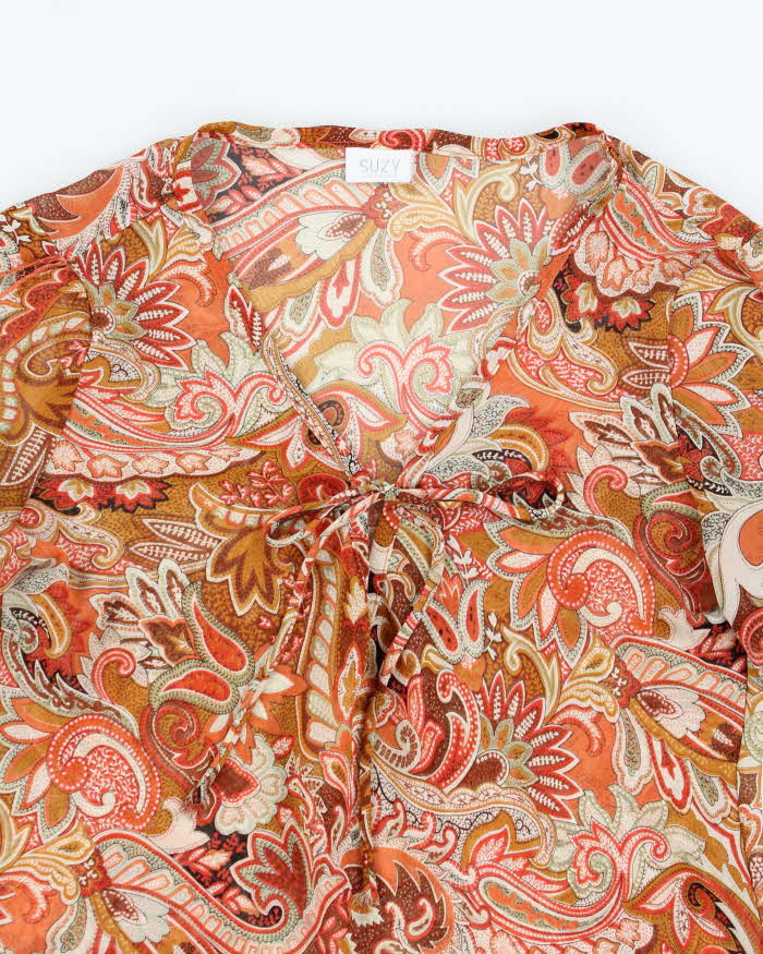 Vintage Y2k 00s Suzy Paisley Pattern Sheer Top - S