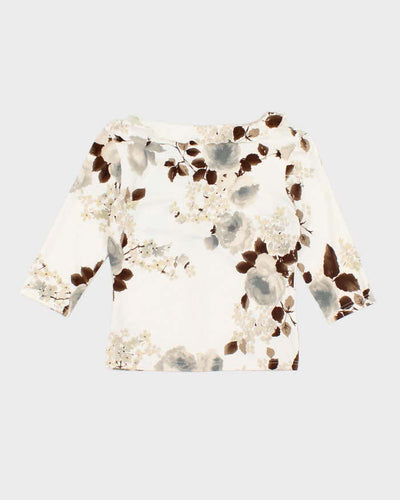 Vintage Y2k 00s Floral Ruffle Top - S