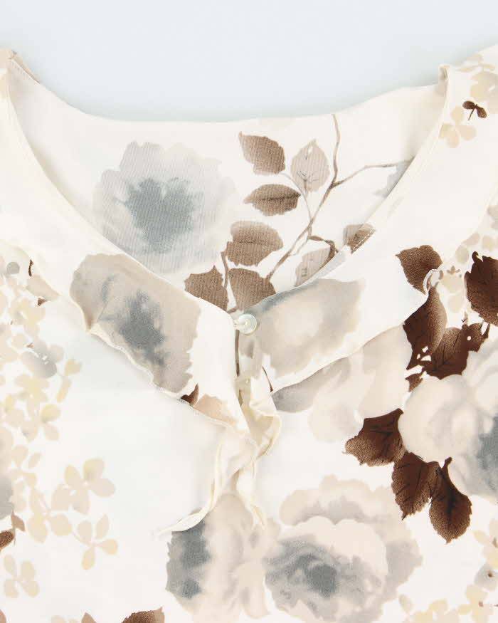 Vintage Y2k 00s Floral Ruffle Top - S