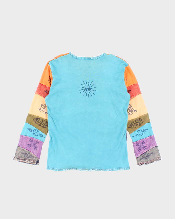 Vintage Y2k 00s Rising International Patchwork Hippie Top - XL
