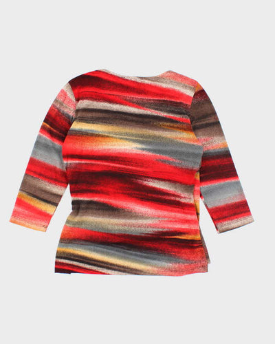 Vintage Y2k 00s Laura Striped Wrap Style Top - M