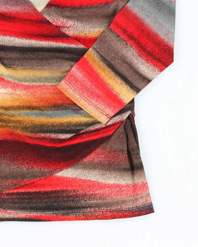 Vintage Y2k 00s Laura Striped Wrap Style Top - M