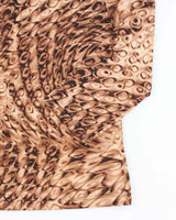 Vintage 90s Brown Pattern Sheer Top - XL