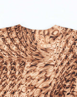Vintage 90s Brown Pattern Sheer Top - XL