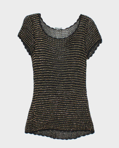 Vintage Y2k 00s Alberto Makali Crochet Beaded Top - M