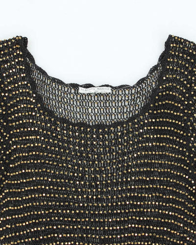 Vintage Y2k 00s Alberto Makali Crochet Beaded Top - M