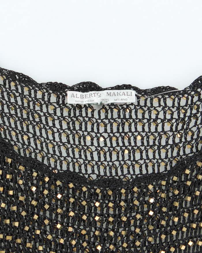 Vintage Y2k 00s Alberto Makali Crochet Beaded Top - M