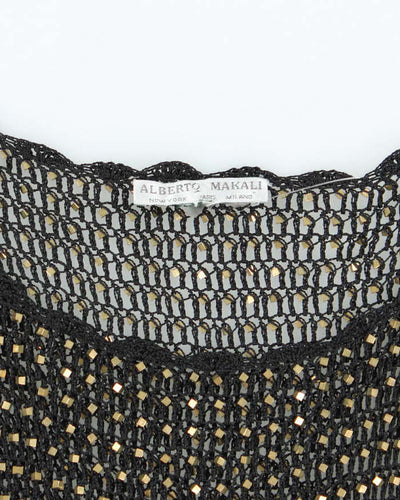 Vintage Y2k 00s Alberto Makali Crochet Beaded Top - M