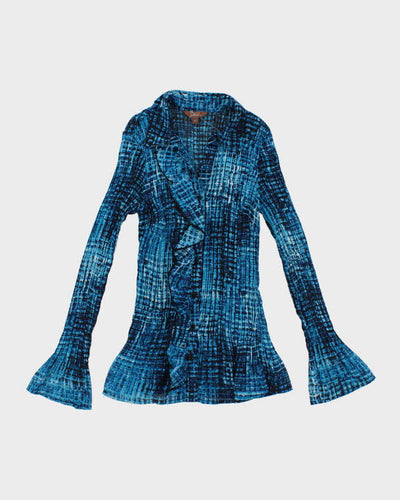 Vintage Y2k 00s Jessica Pleated Ruffle Blouse - M